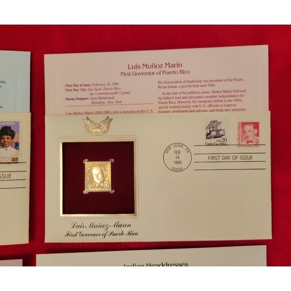 Lot of  4 Golden Replicas Of United States Stamps 22kt Gold U.S. First Day Issue - Picture 3 of 6